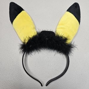 Pokemon Pikachu Headband Plush Ears with Feathers Cute Costume Cosplay